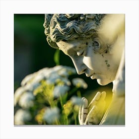 Statue Of A Woman Praying Canvas Print