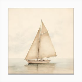 Ibdunks Minimalist Vintage Painting Of A Sail Boat Faded Colori A7ca2eaa B780 4ebc 984f 729ab2bc0b84 Canvas Print