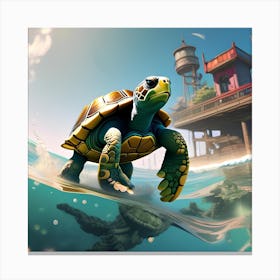 Turtles In The Sea 1 Canvas Print