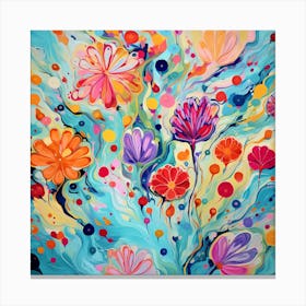 Abstract Floral Painting Canvas Print