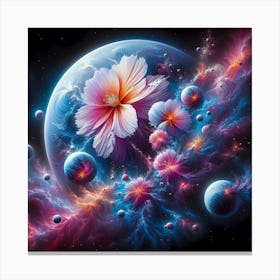 Flower In Space Canvas Print