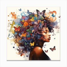 Maraclemente Abstract Black Woman Cartoonish With Colorful Hair Eb76123d 57de 4772 B82f 5692c9e3ef81 Canvas Print