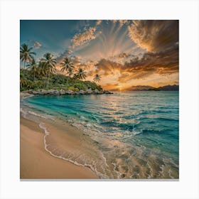 Sunset On The Beach Canvas Print