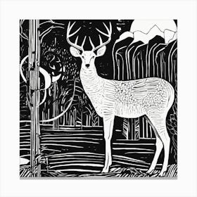 Deer In The Woods Canvas Print