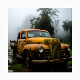 Old Truck In The Fog 5 Canvas Print