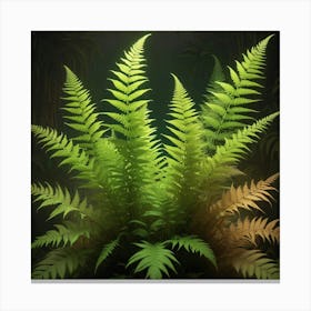 Ferns In The Dark Canvas Print