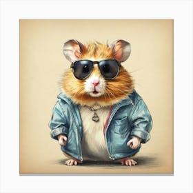 Hamster In Sunglasses Canvas Print