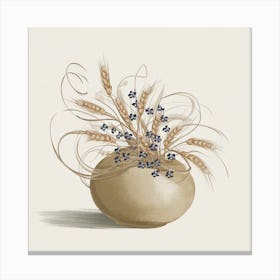 Vase Of Wheat Canvas Print