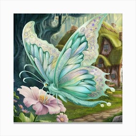 Fairy House With Butterfly Canvas Print