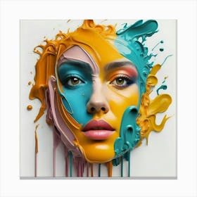 Paint Splashed Face Canvas Print