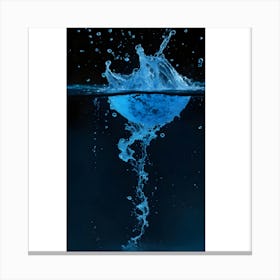 Blue Water Splash Canvas Print