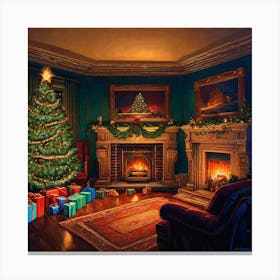 Christmas In The Living Room 20 Canvas Print