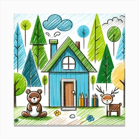 House In The Forest Canvas Print