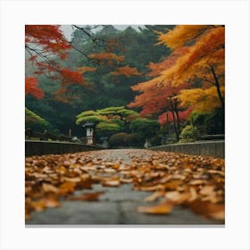 Autumn Leaves In A Park Canvas Print