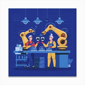 Robots In The Factory 5 Canvas Print