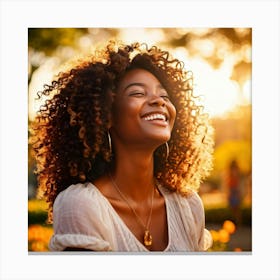 Smiling African American Woman 2 Canvas Print