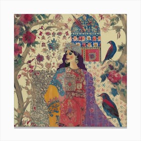 Woman In A garden Canvas Print