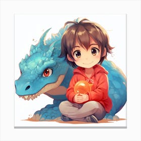 Cute Dragon Anime Canvas Print