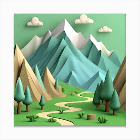 Firefly An Illustration Of A Beautiful Majestic Cinematic Tranquil Mountain Landscape In Neutral Col (23) Canvas Print