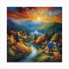 Sunset In The Valley Canvas Print