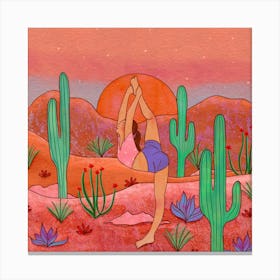 Yoga In The Desert 1 Canvas Print