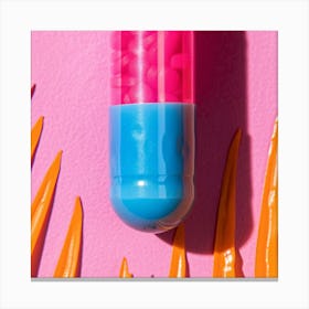 Pill On A Pink Background Canvas Print