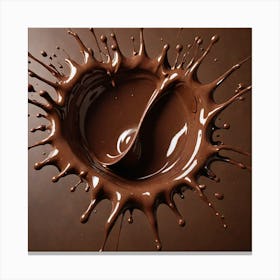 Chocolate Splash Background Top Camera View 4210600704 Canvas Print