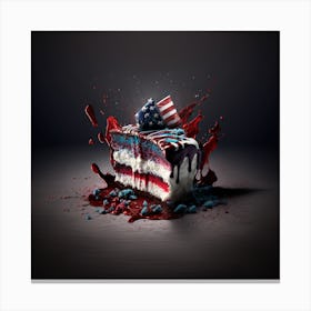 American Flag Cake Canvas Print