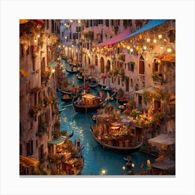 Venice At Night 1 Canvas Print