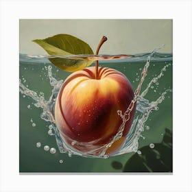 Peach In Water Canvas Print