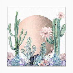 Desert Days - Watercolor Cactus And Succulents Canvas Print