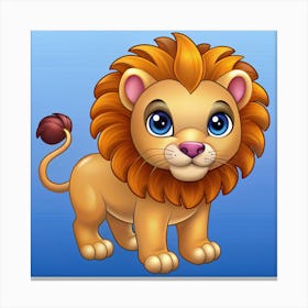 Kawaii style lion 1 Canvas Print