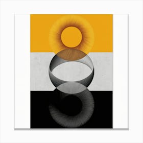 Abstract Yellow Grey And Black (3) Canvas Print