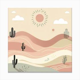 Cactus Landscape 2 Canvas Print