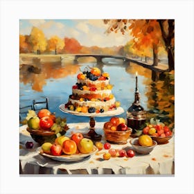 Cake And Fruit Canvas Print