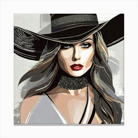 Woman In A Hat 24 Canvas Print