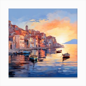 Mediterranean Mirage: Impressionist Seaside 1 Canvas Print