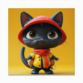 Cat With Red Hat Canvas Print