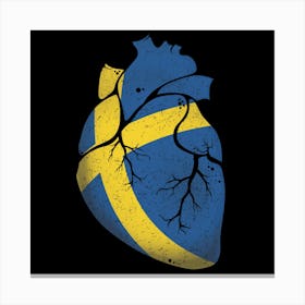 Sweden Heart Flag Canvas Print