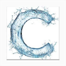 Water Splash Letter C Canvas Print