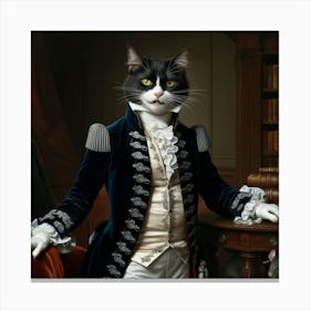 Cat In A Suit Canvas Print