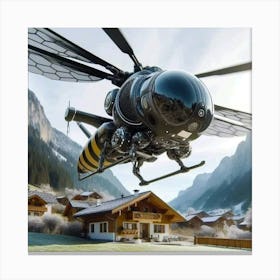 Helicopter In The Mountains 1 Canvas Print