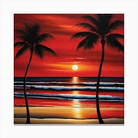 Sunset At The Beach 224 Canvas Print