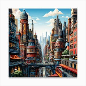 Futuristic City art print 2 Canvas Print