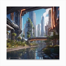 Futuristic City 229 Canvas Print