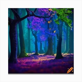 Craiyon 220245 Magical Forest Made Out Of Blue Canvas Print