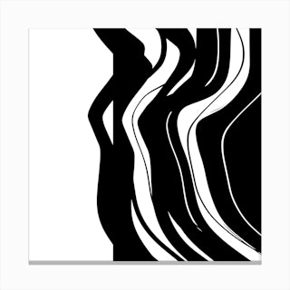 Organic 5 Black and White Minimalism Canvas Print