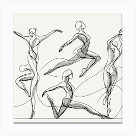 line art Dancers Canvas Print