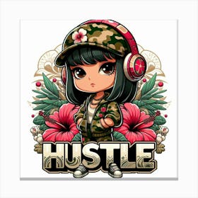 Hustle Camo Girl Canvas Print