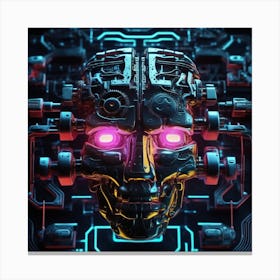 Futuristic Robot Head 4 Canvas Print